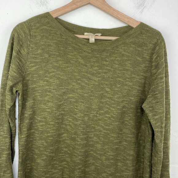 Eileen Fisher Green Organic Linen Cotton Blend Tunic Top Lightweight Sweater PM - Picture 2 of 9